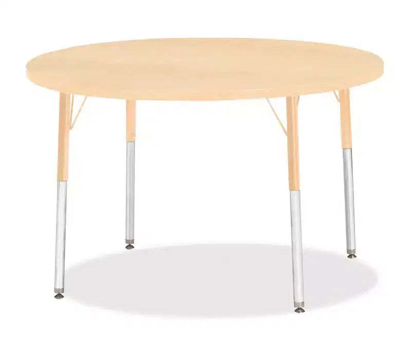 Jonti-Craft Berries Adult Height Maple Top/Edge Round Table 42 x 42 in Beige