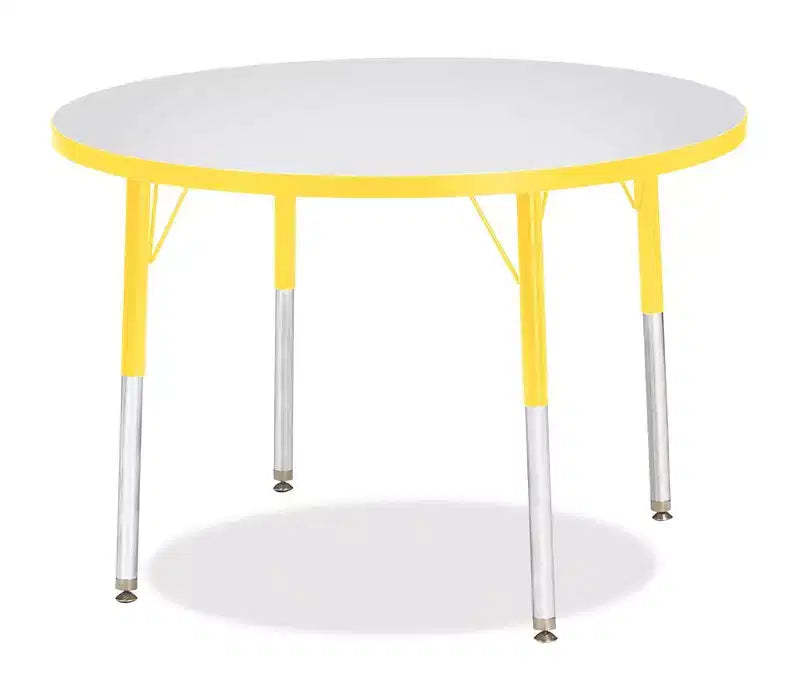 Jonti-Craft Berries Adult Height Color Edge Round Table (36 x 36) in Yellow