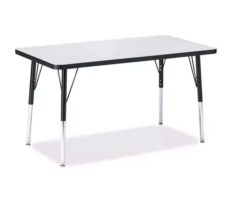 Jonti-Craft Berries Adult Height Color Edge Rectangle Table (24 x 36) in Black