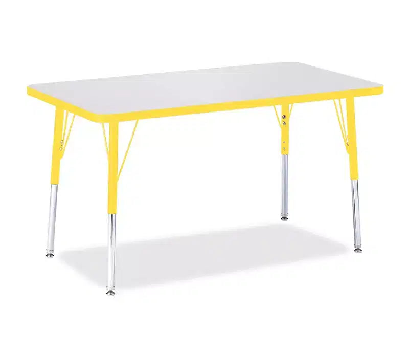 Jonti-Craft Berries Adult Height Color Edge Rectangle Table (24 x 36) in Yellow