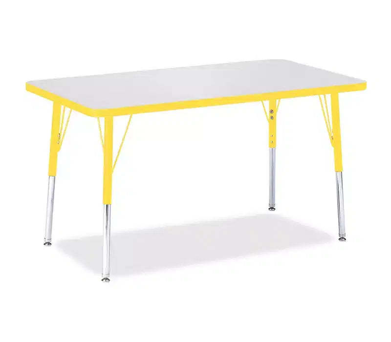 Jonti-Craft Berries Adult Height Color Edge Rectangle Table (24 x 36) in Yellow