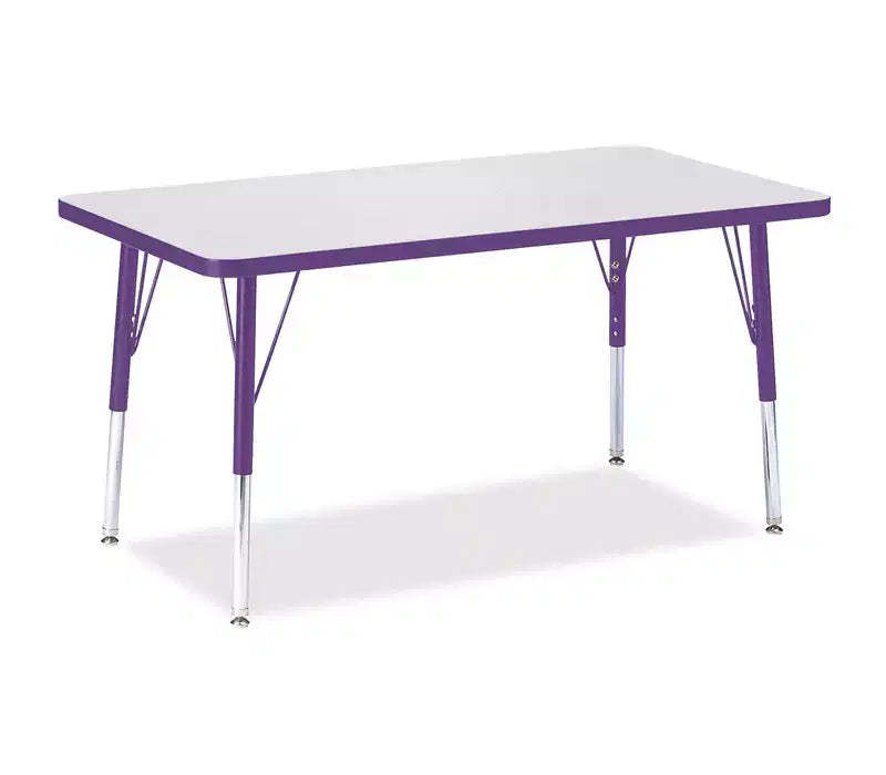 Jonti-Craft Berries Elementary Height Color Edge Rectangle Table (24 x 36) in Purple