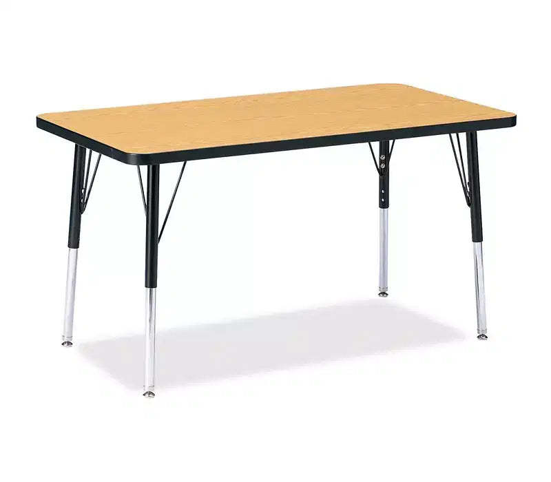 Jonti-Craft Berries Adult Height Color Top Rectangle Table (24 x 36) in Black