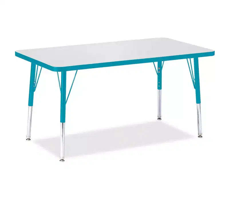 Jonti-Craft Berries Elementary Height Color Edge Rectangle Table (24 x 36) in Blue