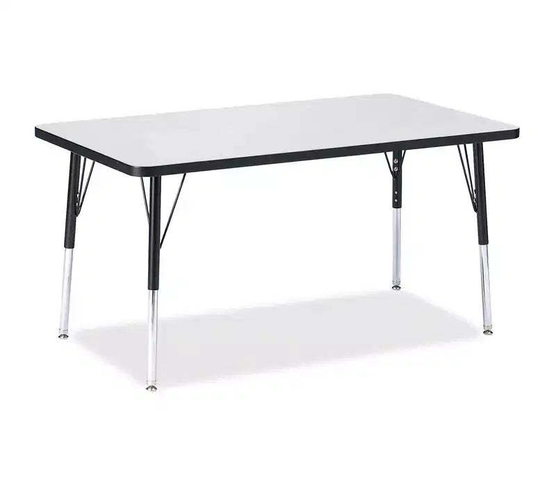 Jonti-Craft Berries Adult Height Color Edge Rectangle Table (30 x 48) in Black