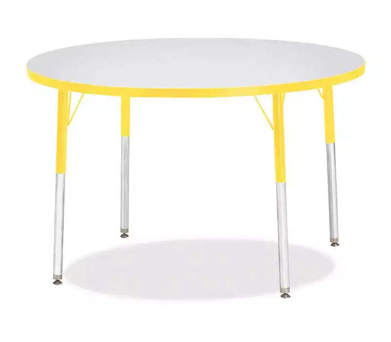 Jonti-Craft Berries Adult Height Color Edge Round Table 42 x 42 in Yellow