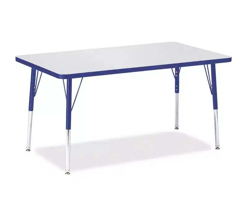 Jonti-Craft Berries Adult Height Color Edge Rectangle Table (30 x 48) in Blue