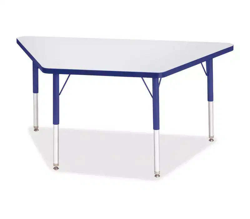 Jonti-Craft Berries Elementary Height Prism Edge Trapezoid Table (24 x 48) in Blue