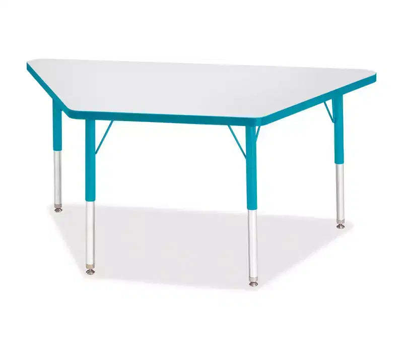 Jonti-Craft Berries Elementary Height Prism Edge Trapezoid Table (24 x 48) in Blue
