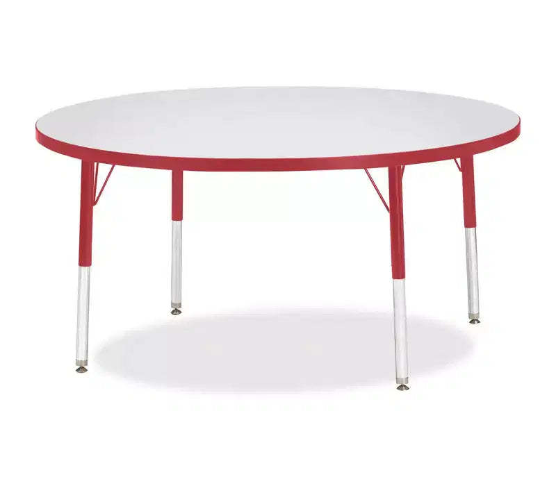 Jonti-Craft Berries Elementary Height Color Edge Round Table 48 x 48 in Red