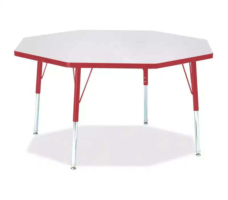 Jonti-Craft Berries Elementary Height Color Edge Octagon Table 48 x 48 in Red