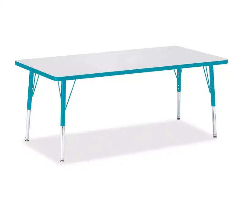 Jonti-Craft Berries Elementary Height Color Edge Rectangle Table 30 x 60 in Blue