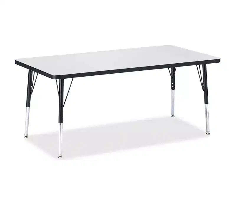 Jonti-Craft Berries Elementary Height Color Edge Rectangle Table 30 x 60 in Black