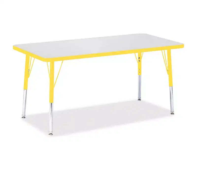 Jonti-Craft Berries Elementary Height Color Edge Rectangle Table (24 x 48) in Yellow