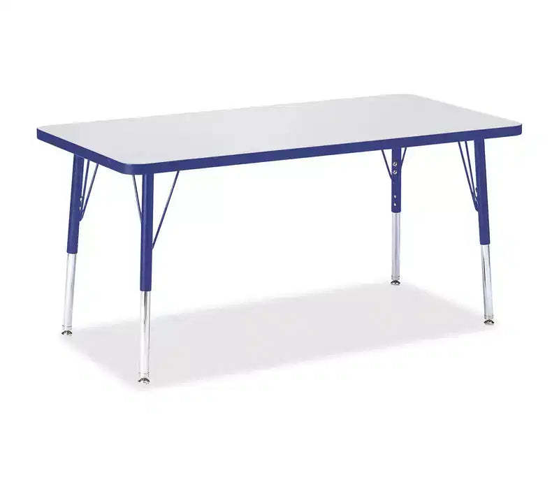 Jonti-Craft Berries Elementary Height Color Edge Rectangle Table (24 x 48) in Blue
