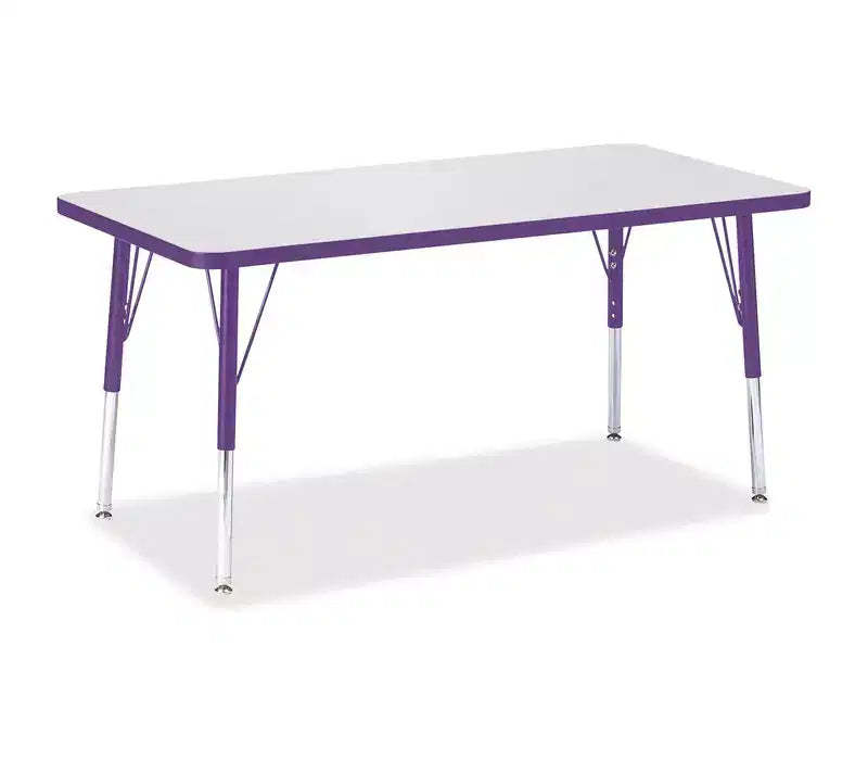 Jonti-Craft Berries Elementary Height Color Edge Rectangle Table (24 x 48) in Purple