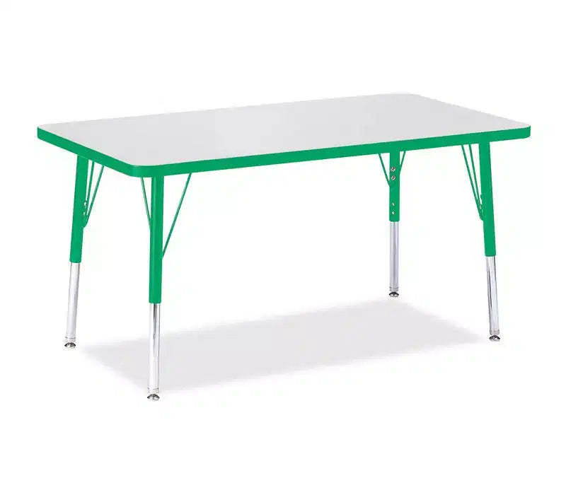 Jonti-Craft Berries Elementary Height Color Edge Rectangle Table (24 x 36) in Green