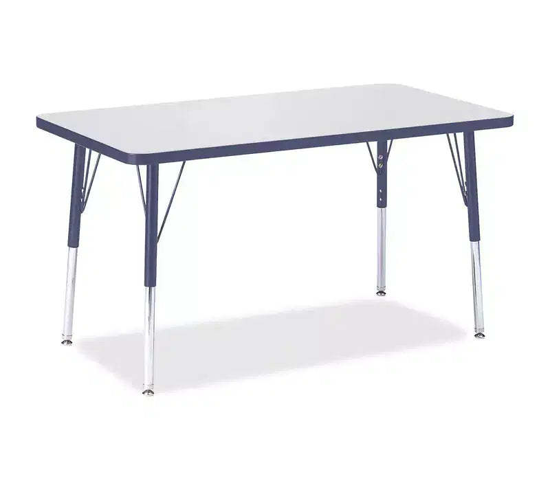 Jonti-Craft Berries Adult Height Color Edge Rectangle Table (24 x 36) in Blue