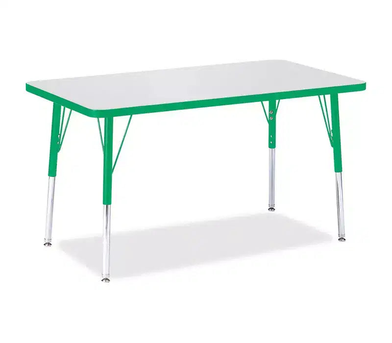 Jonti-Craft Berries Adult Height Color Edge Rectangle Table (24 x 36) in Green