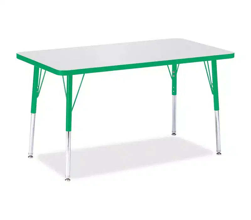 Jonti-Craft Berries Adult Height Color Edge Rectangle Table (24 x 36) in Green