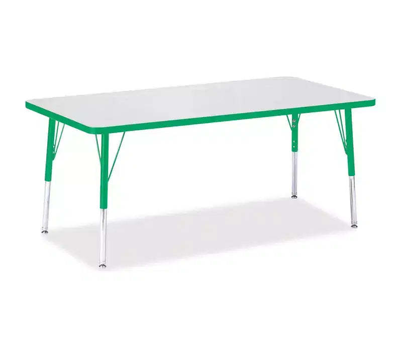 Jonti-Craft Berries Elementary Height Color Edge Rectangle Table 30 x 60 in Green