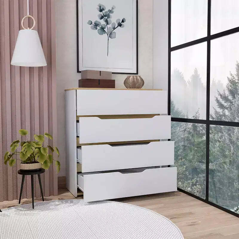 Okak Modern 4-Drawer Bedroom Dressers with Superior Top Spacious Drawers,Chest of Drawers for Bedroom,Entryway,Wooden Dresser Chest