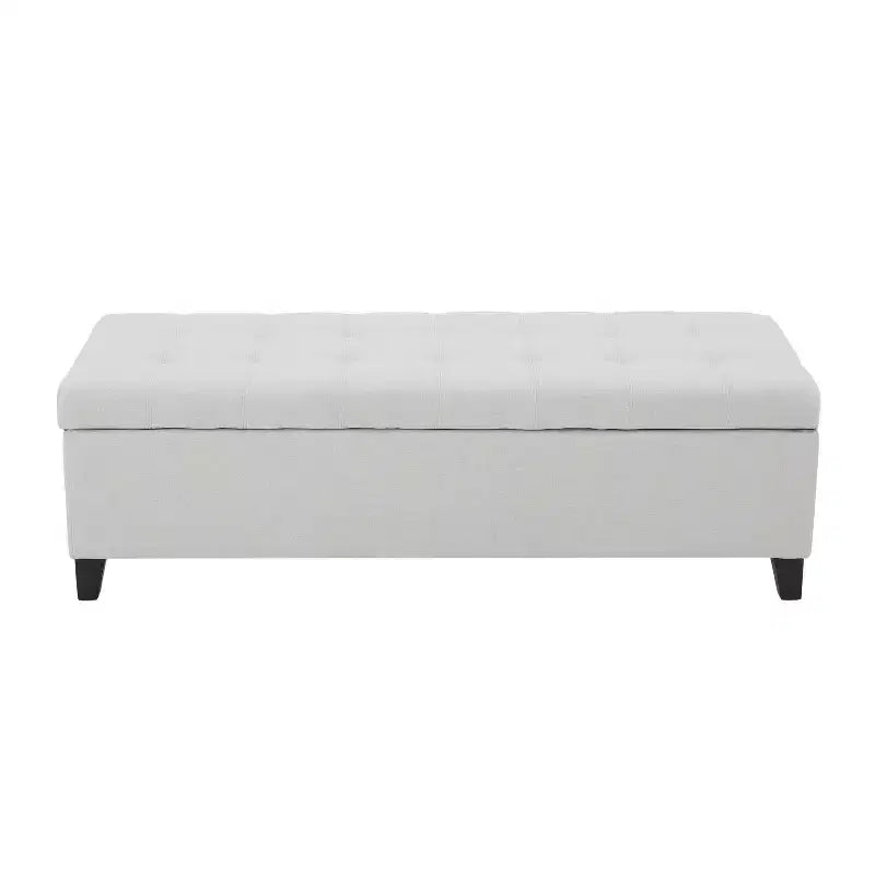 Okak Modern Storage Ottoman Bench with Birch Wood Legs Soft Upholstered Storage Footrest Stool for Living Room Entryway Bedroom End of Bed