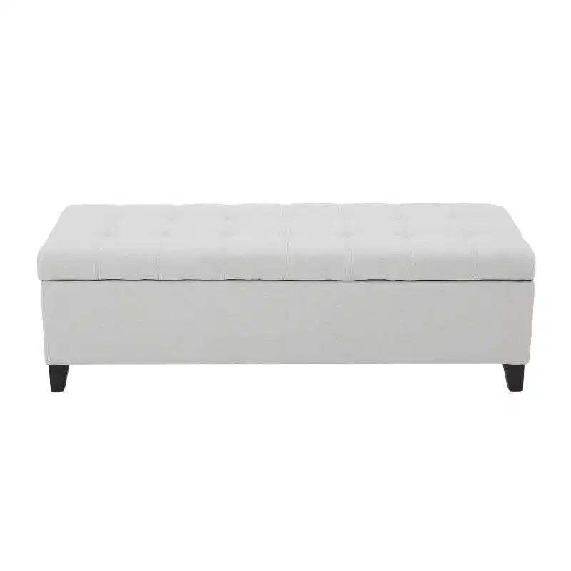 Okak Modern Storage Ottoman Bench with Birch Wood Legs Soft Upholstered Storage Footrest Stool for Living Room Entryway Bedroom End of Bed