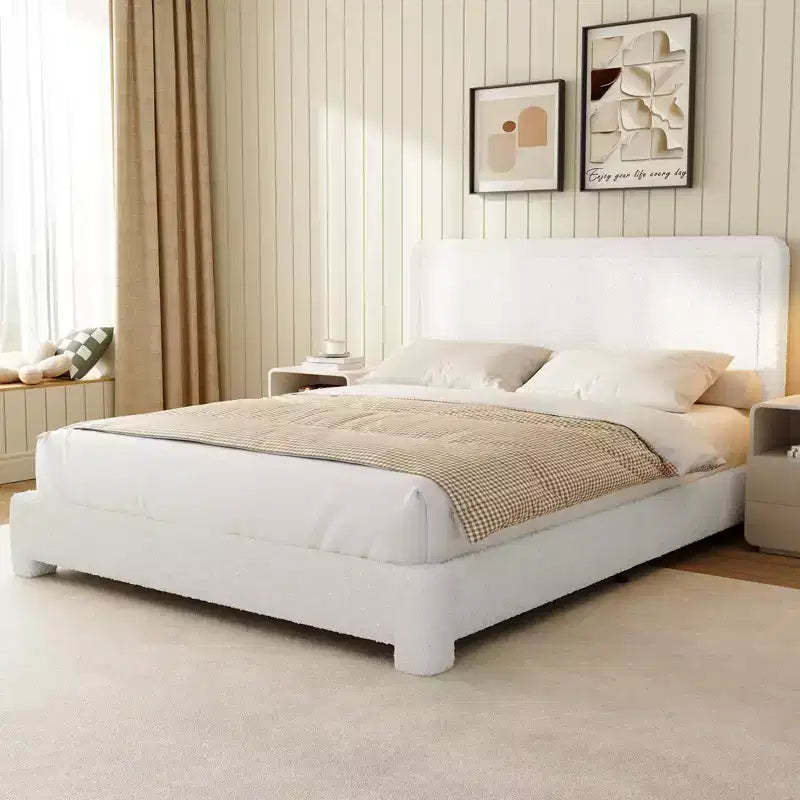 Dyonery Fabric bed frame with headboard Upholstered fabric bed frame, soft rounded corners, adjustable headboard, easy to assemble