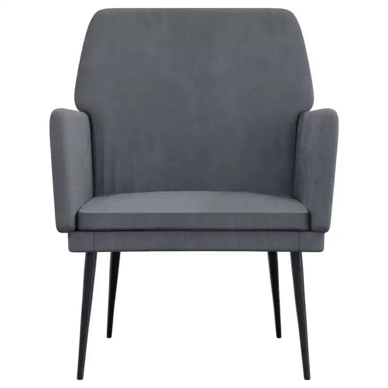 vidaXL Accent Chair with Arms Modern Single Sofa Chair for Living Room Velvet - Dark Gray