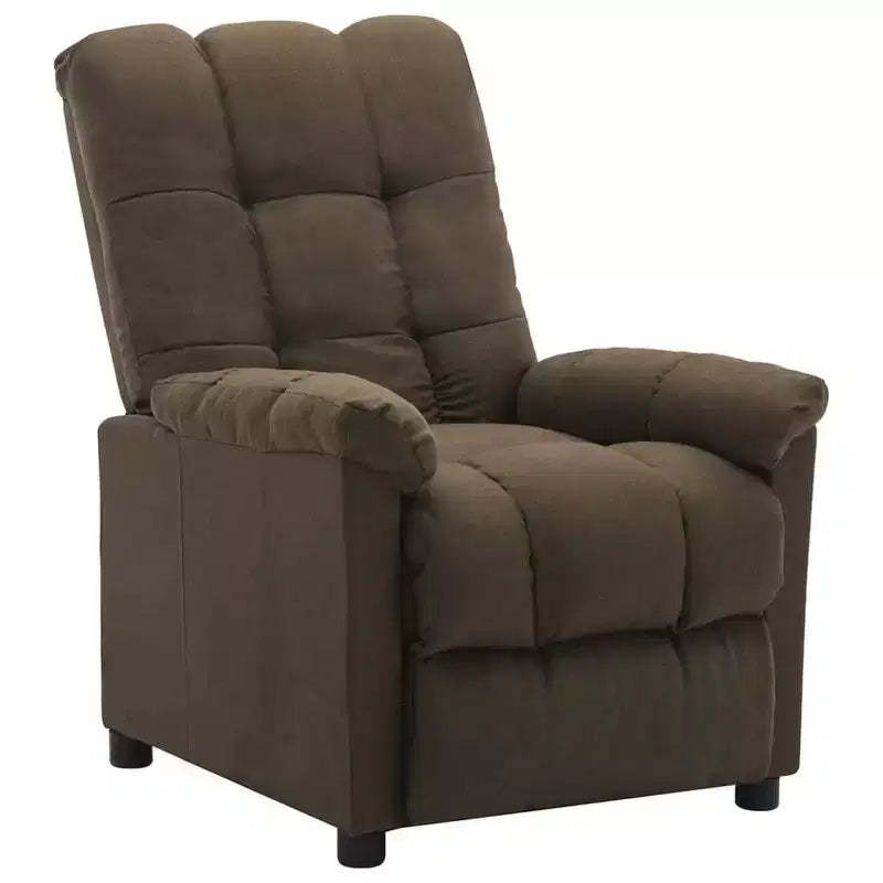 vidaXL Recliner in Modern Brown Fabric - High Comfort and Adjustable Backrest & Footrest, Thick Padding, Durable Upholstery with Side Pocket