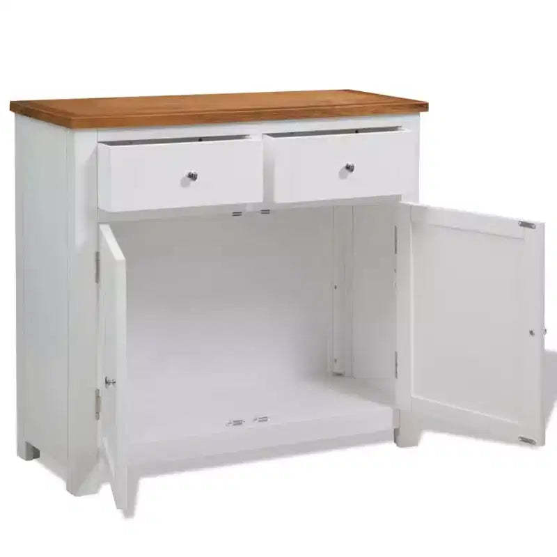vidaXL Sideboard 35.4x13.2x32.7 Solid Oak Wood
