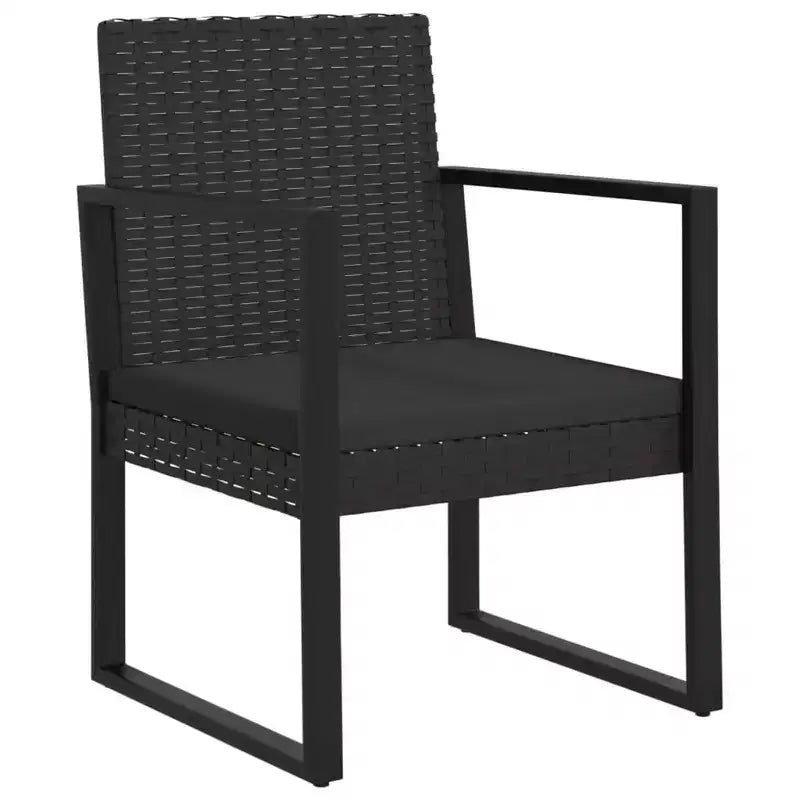 vidaXL Patio Armchair with Cushion Black Poly Rattan