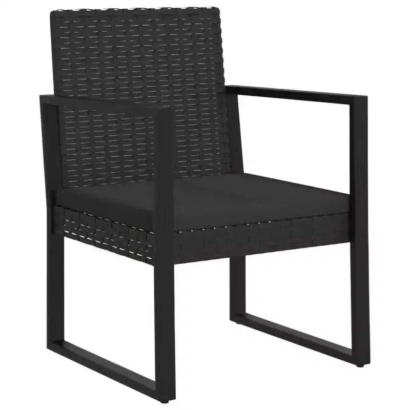 vidaXL Patio Armchair with Cushion Black Poly Rattan