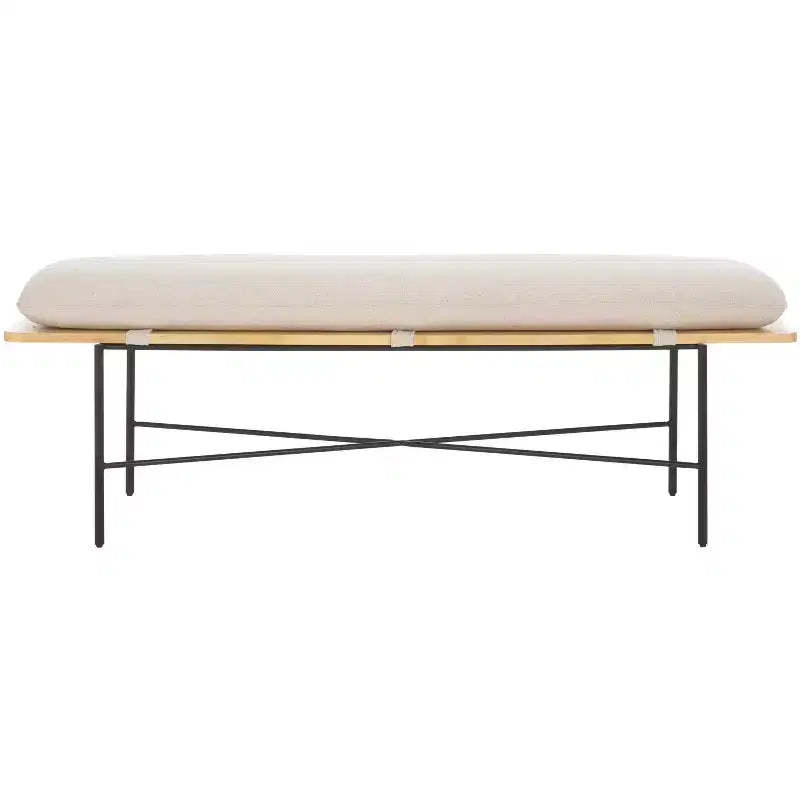 Emric Bench - BCH5201 - Creme/Black - Safavieh