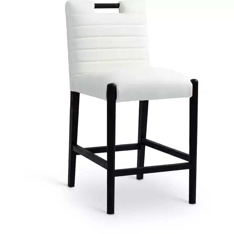 Meridian Furniture,Aimee Cream Vegan Leather Counter Stool