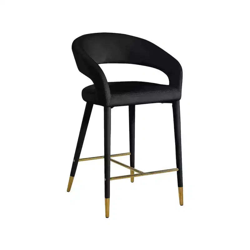Meridian Furniture,Destiny Black Velvet Stool