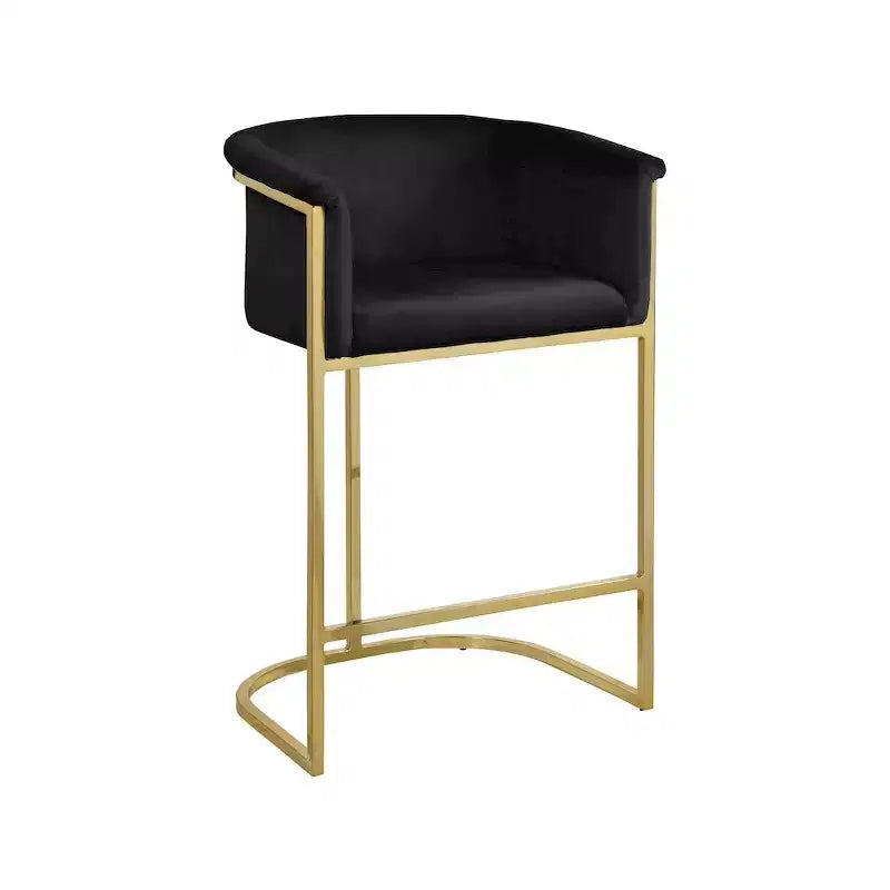 Meridian Furniture,Donatella Black Velvet Stool