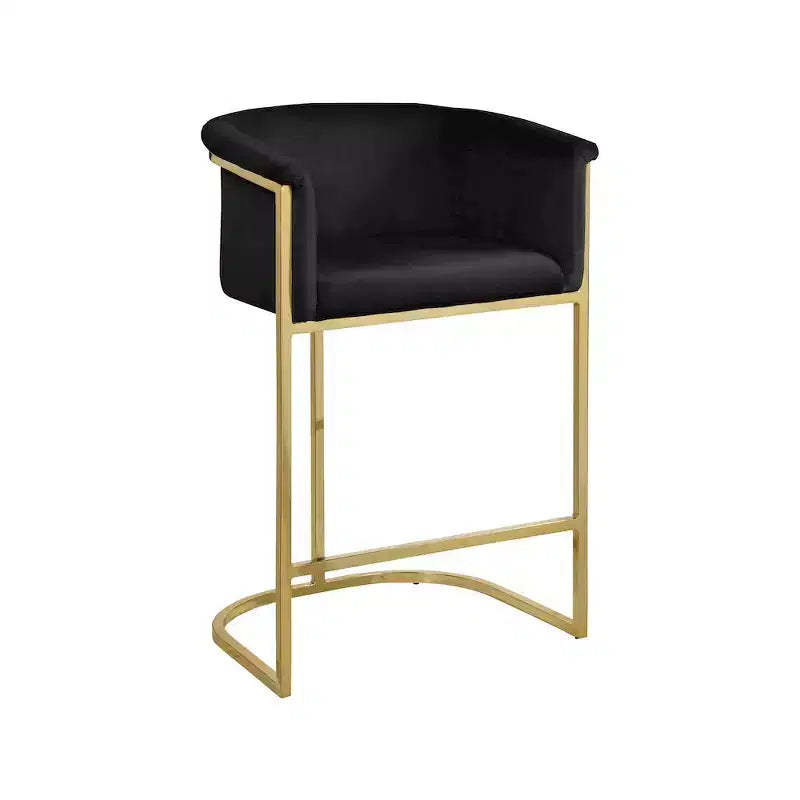 Meridian Furniture,Donatella Black Velvet Stool