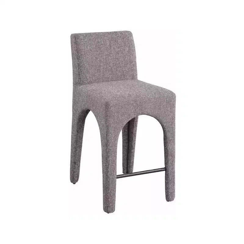 Meridian Furniture,Gramercy Brown Linen Textured Fabric Stool