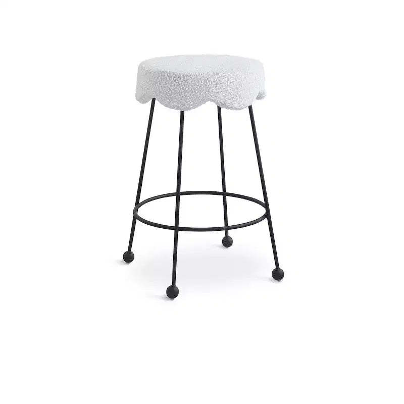 Meridian Furniture,Fleur Cream Fabric Counter Stool