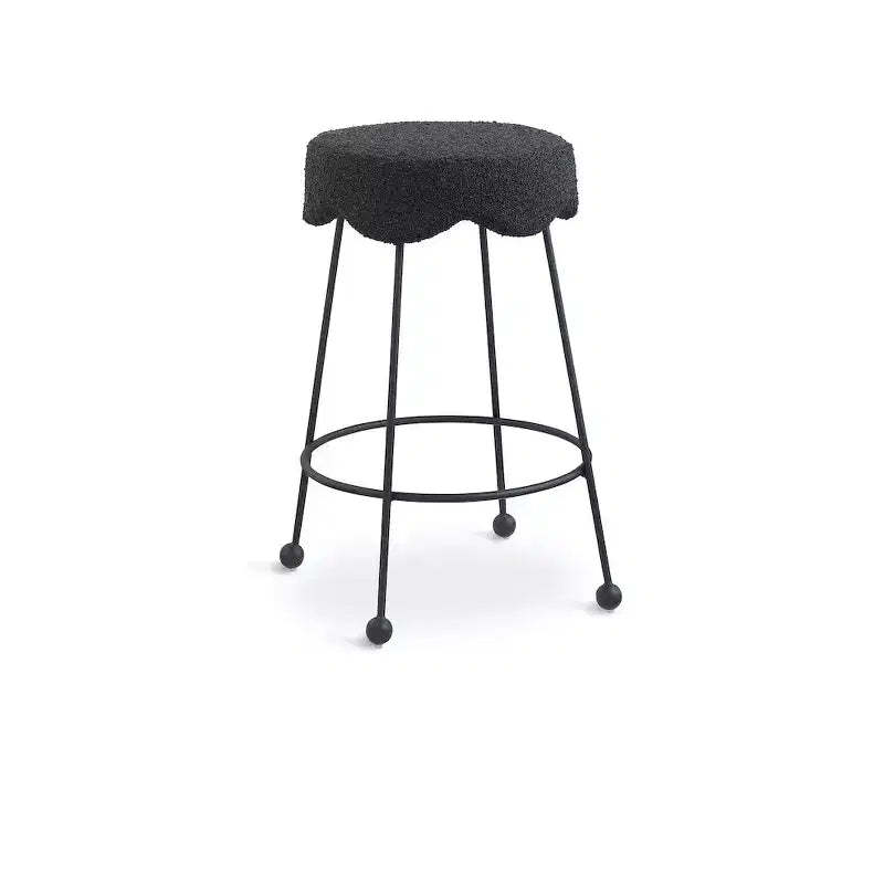 Meridian Furniture,Fleur Black Fabric Counter Stool
