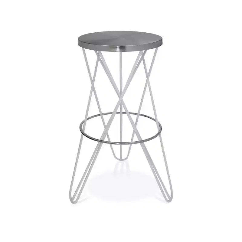 Meridian Furniture,Mercury White Iron Bar Stool