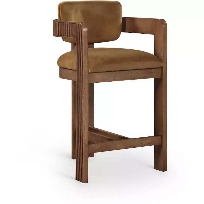 Meridian Furniture,Sacha Saddle Velvet Stool