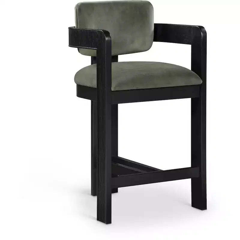 Meridian Furniture,Sacha Green Velvet Stool
