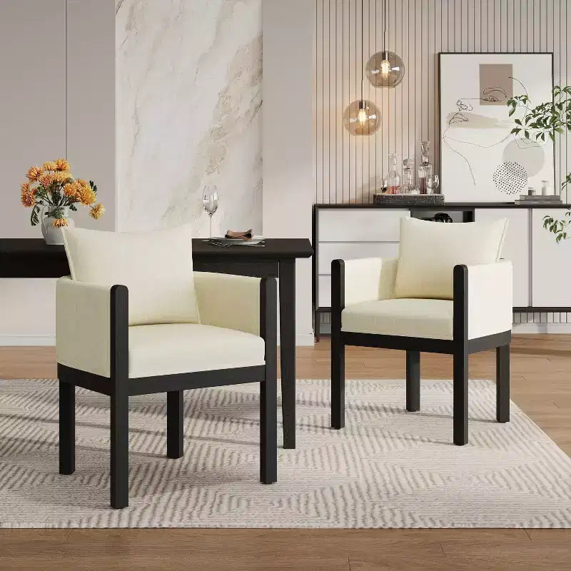 Christopher Knight Home Diana Modern Rubberwood Linen Upholstered Armchairs (Set of 2)