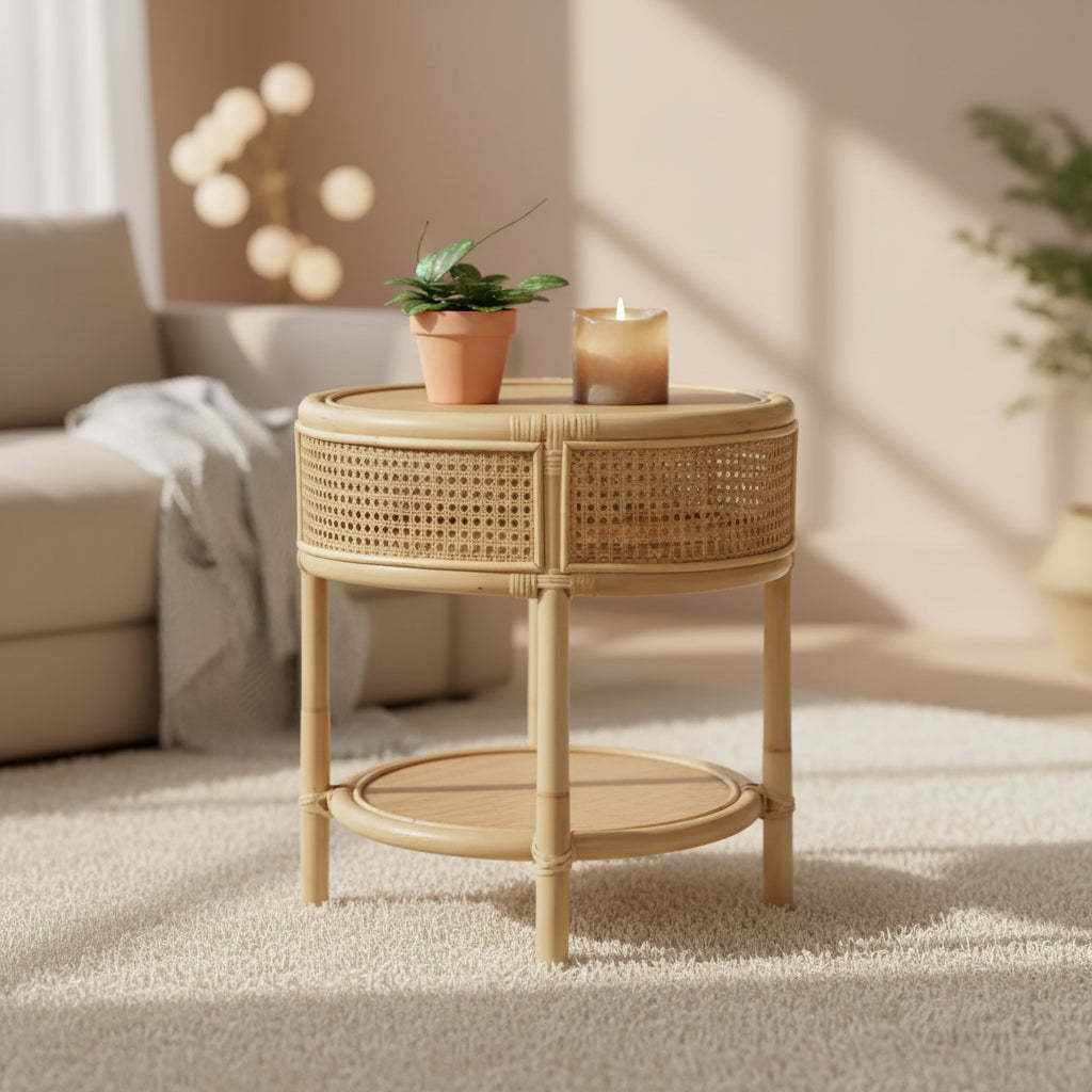 Arvid Round Accent Table - ACC6505A - Natural - Safavieh