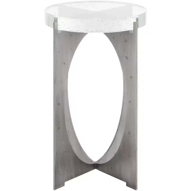 Hannamaria Bubble Glass Accent Table - AMH8349A - Silver/Clear - Safavieh Couture