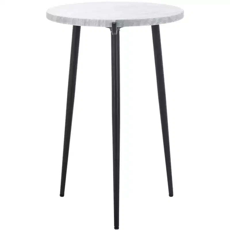 Hesse Marble Side Table - ACC3732A - Grey/Black - Safavieh