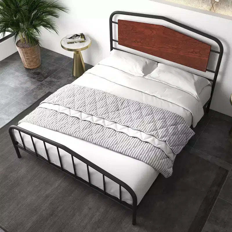 Full Size Bed Frame, with Wooden Headboard and Footboard, Metal Platform Bed Frame, Large Under Bed Storage, Noise Free, No Box Spring Needed